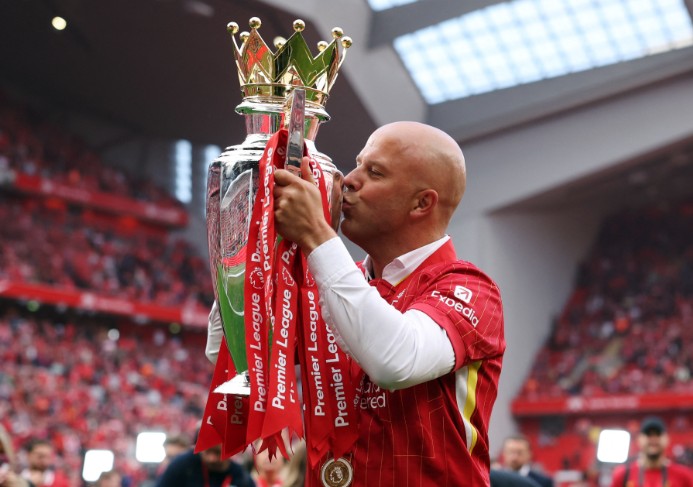 Arne Slot won the league in his first season in charge of Liverpool. (Reuters)
