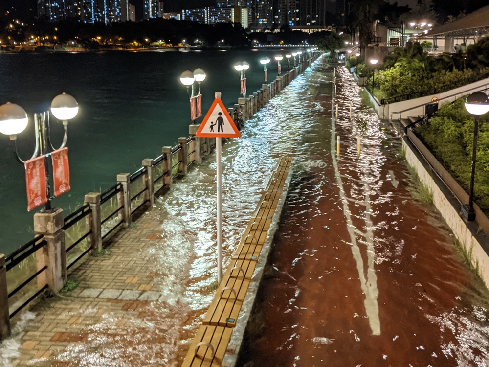 Areas along the Shing Mun River in Sha Tin were also flooded, including the riverside promenade, cycleways and pedestrian tunnels.
