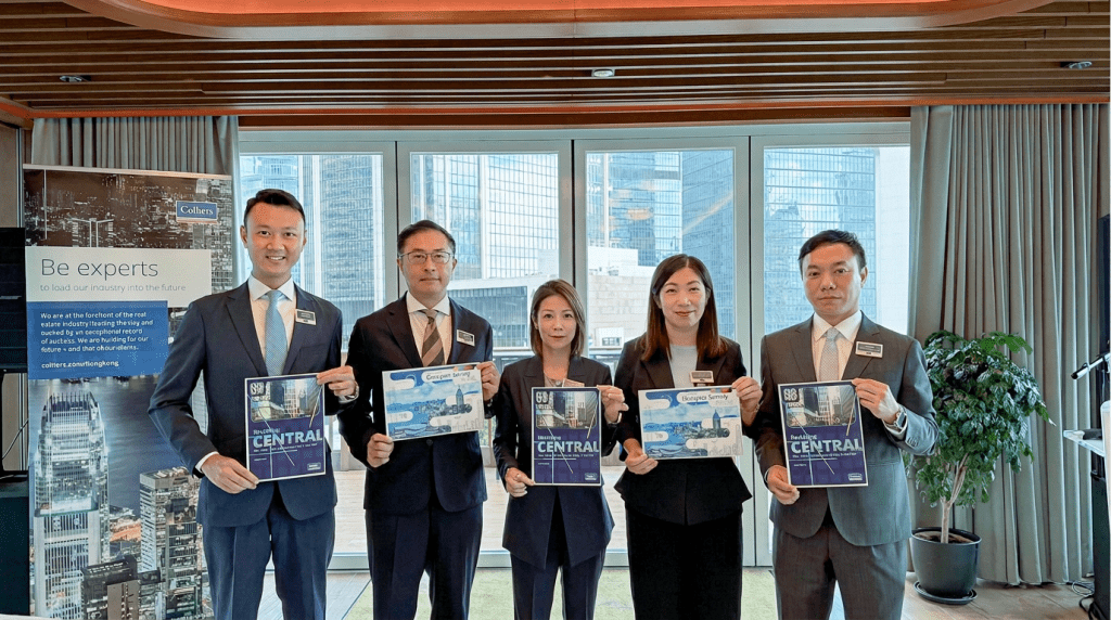 From left: Colliers’ head of Kowloon, office services, Ivan Wong; head of landlord representation, office services, Chris Hui; Kathy Lee; head of occupier services, Fiona Ngan; head of Hong Kong Island, office services, Alex Lam. COLLIERS