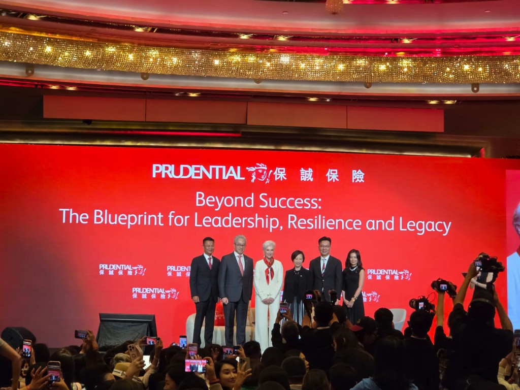 Musk and Prudential's executives including Angrl Ng and Prudential Hong Kong chief executive Lawrence Lam. Musk and Prudential's executives including Angrl Ng and Prudential Hong Kong chief executive Lawrence Lam.