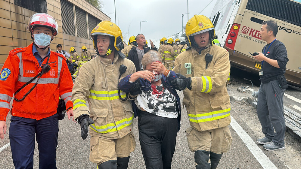 The Fire Services Department said 58 passengers were trapped on the upper deck after the crash, while 14 of the 18 passengers on the lower deck jumped out of the rear emergency exit before first responders arrived.