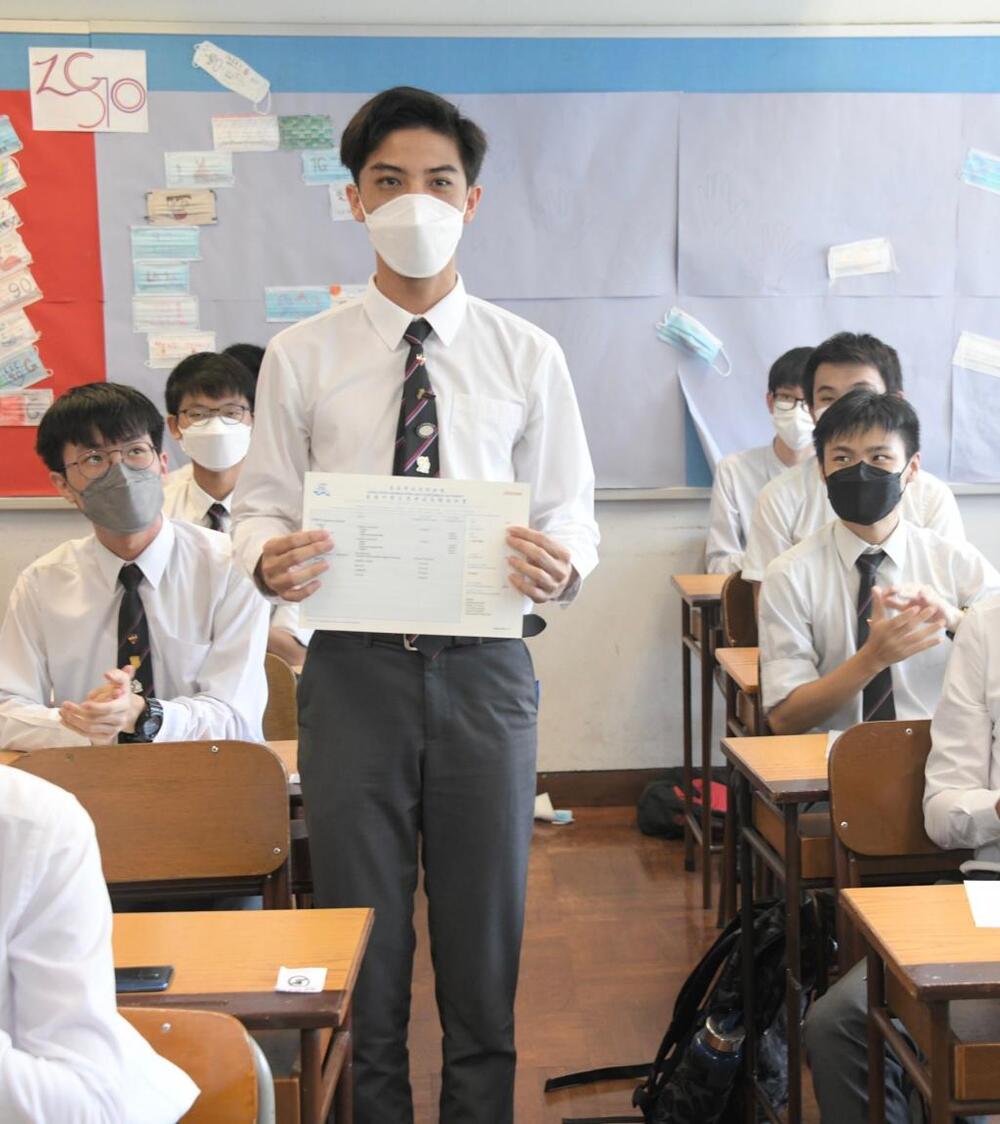 Top scorer Cheung Yan-shek from La Salle College.