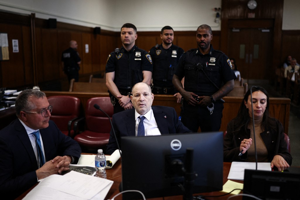 Photo by CHARLY TRIBALLEAU / POOL / AFP  Former Hollywood film producer Harvey Weinstein appears in Manhattan Supreme Court during his retrial in New York City on April 27, 2026.