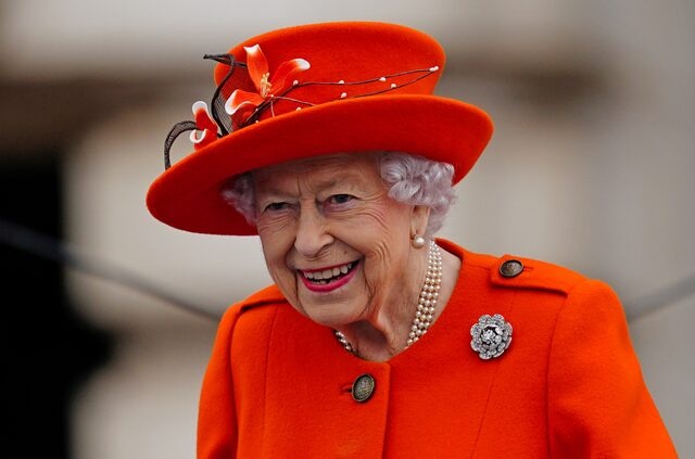 Britain's Queen Elizabeth attends the Commonwealth Games baton relay launch, outside Buckingham Palace in London, Britain October 7, 2021. Victoria Jones/Pool via REUTERS
