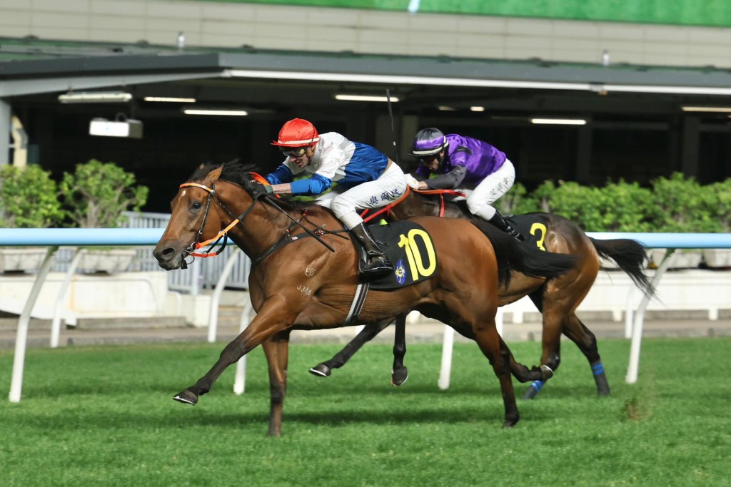 James Orman drives Concorde Star to victory in the opening race at Happy Valley. Singtao