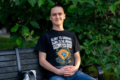 Vladyslav Plyaka poses for a photo at Capitol Hill neighborhood in Washington, Monday, June 2, 2025. (AP Photo/Jose Luis Magana)