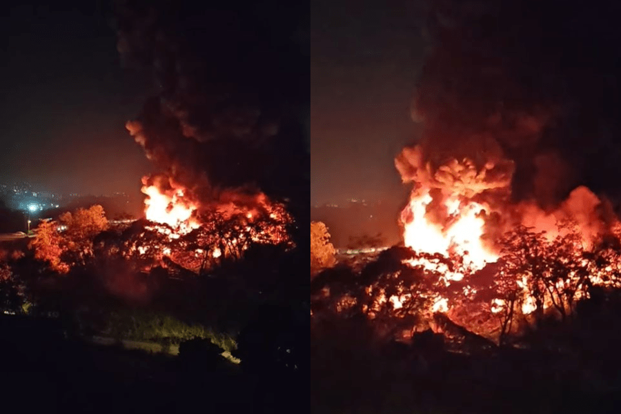 (Video) Pat Heung scrapyard fire sends black smoke billowing in night ...