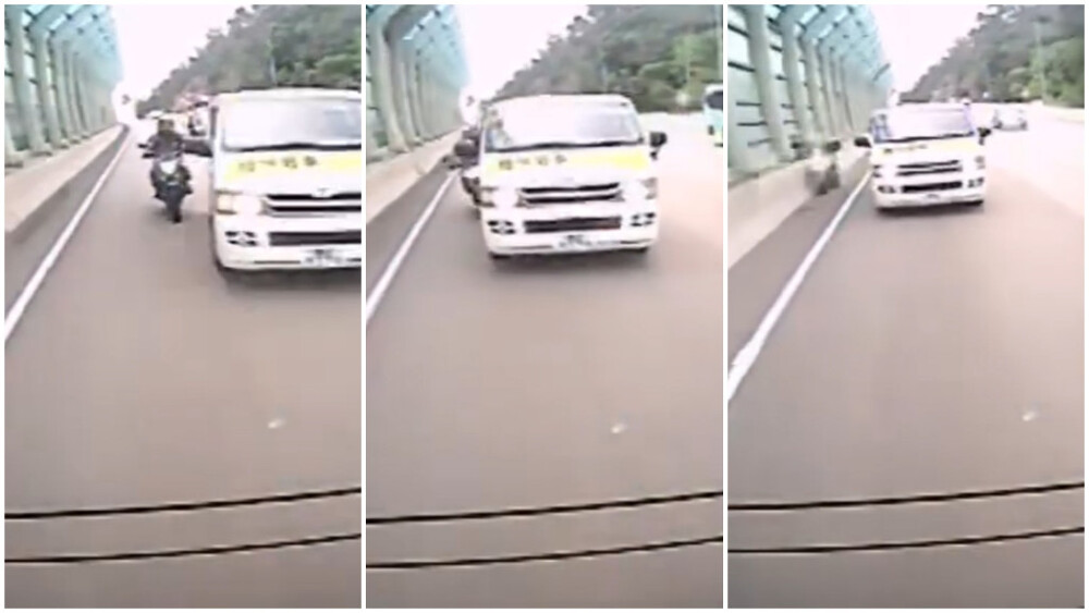 Biker in critical condition after being hit by van on Tuen Mun Road