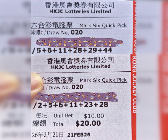 Identical numbers on two computer-generated Mark Six tickets show up ...