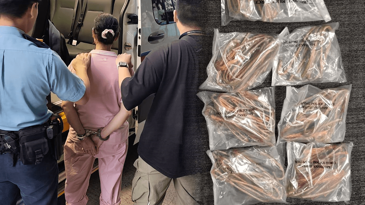 Woman arrested for stealing copper pipes and wires from Kowloon Bay ...